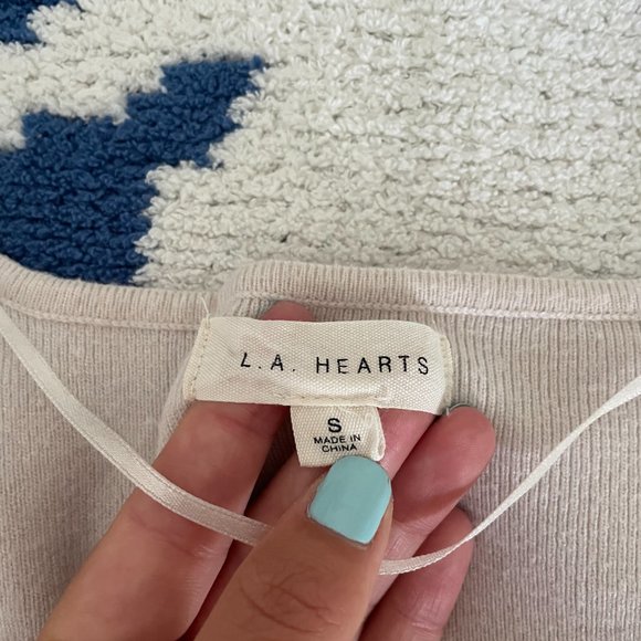 LA Hearts Cream Long Sleeve Sweater - Picture 2 of 4